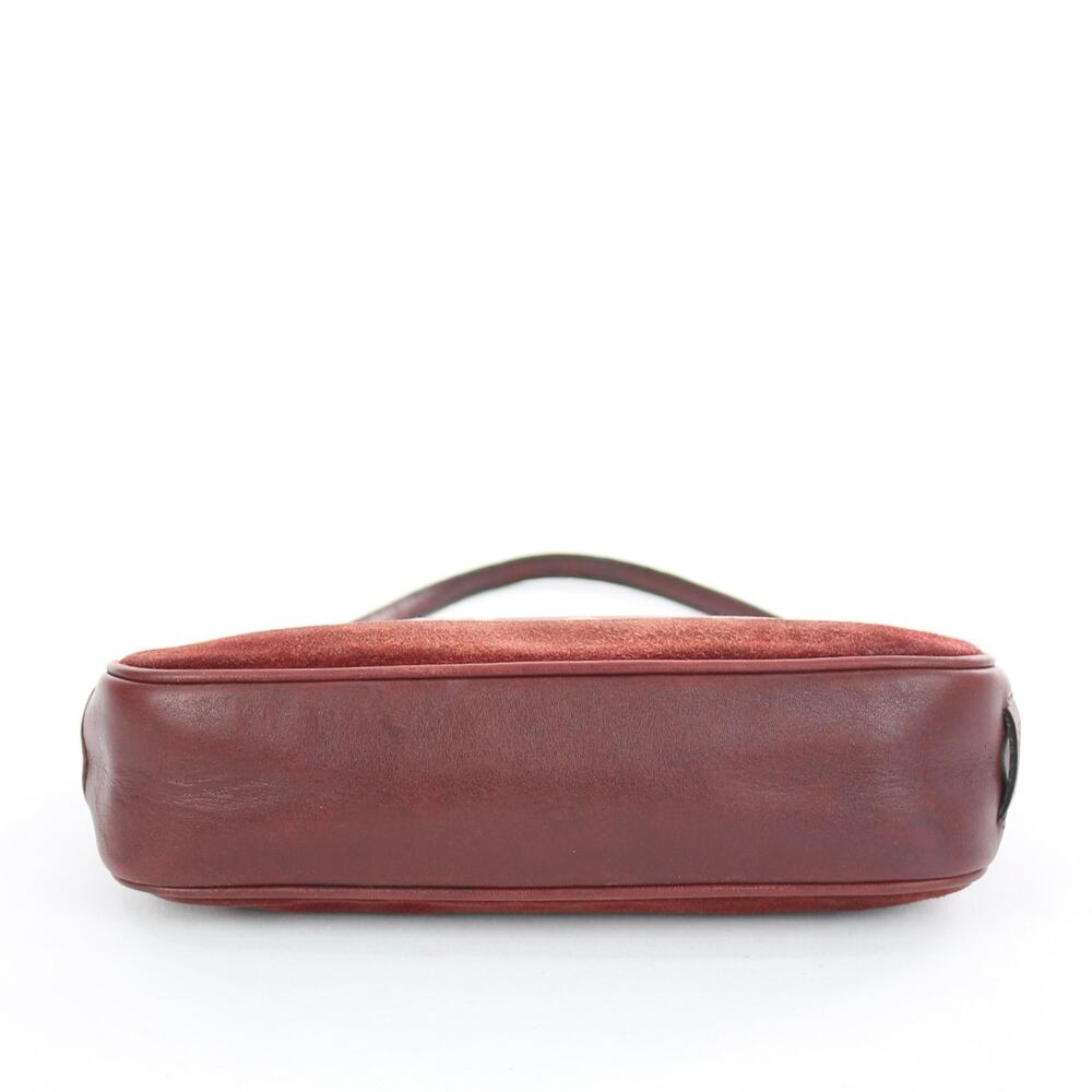 Coach Vintage Y2K Burgundy Signature Canvas Suede Demi Bag - Picture 3 of 8